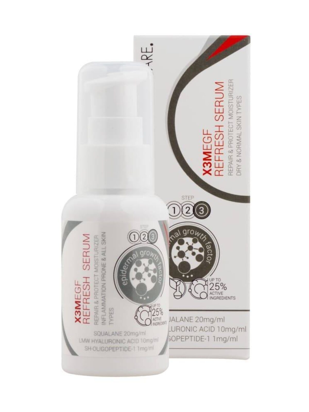 X3M EGF REFRESH SERUM gaivinantis drekinomasis serumas bottlebox mantinka serumas (1)